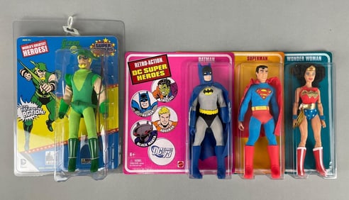 Group of Mattel Retro Action DC Super Heroes Action Figures