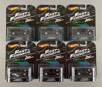 Group of Hot Wheels Fast and Furious Die-Cast Cars