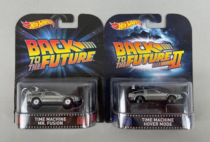 Group of Hot Wheels Back to the Future Die-Cast Cars