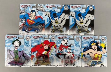 Group of Hot Wheels DC Comics Die-Cast Vehicles