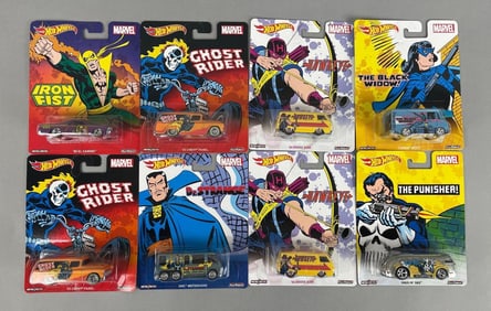 Group of Mattel Hot Wheels Marvel Vehicles