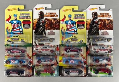 Group of Mattel Hot Wheels Captain America Vehicles