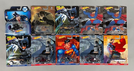 Group of Mattel Hot Wheels DC Comics Vehicles