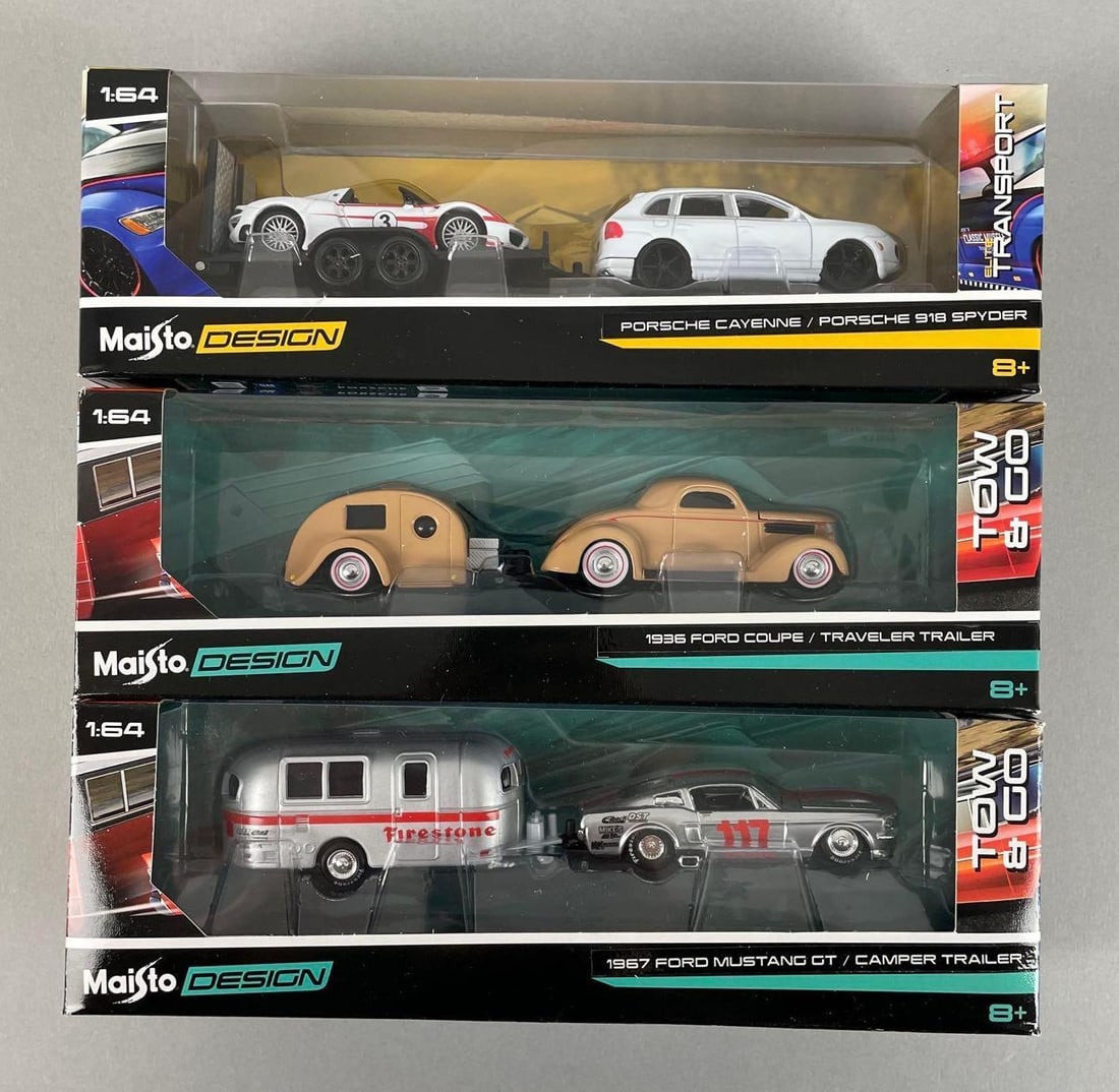 Group of Maisto Design Die-Cast Vehicle Sets: 1/64 scale, original packaging
