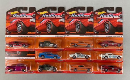 Group of Mattel Hot Wheels Redline Die-Cast Vehicles
