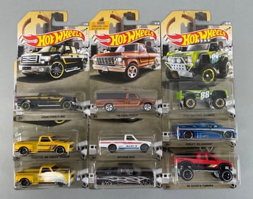 Set of Mattel Hot Wheels Die-Cast Trucks