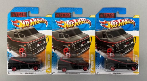 Group of Mattel Hot Wheels A Tram Van Die-Cast Vehicles