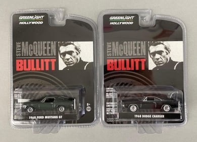 Group of 2 Greenlight Steve McQueen Bullitt Die-Cast Vehicles
