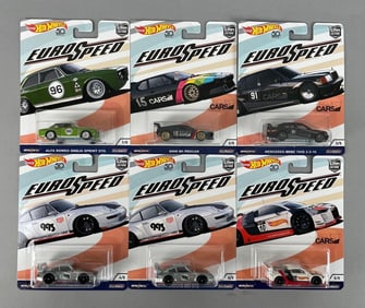 Group of Mattel Hot Wheels EuroSpeed Die-Cast Vehicles
