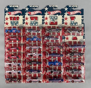 Group of Mattel Hot Wheels Stars and Stripes Die-Cast Vehicles