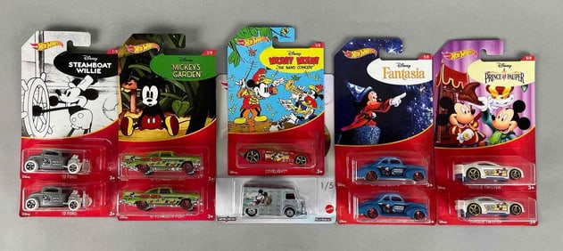 Group of Mattel Hot Wheels Disney Die-Cast Vehicles