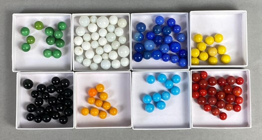 Group of 144 Solid Color Marbles