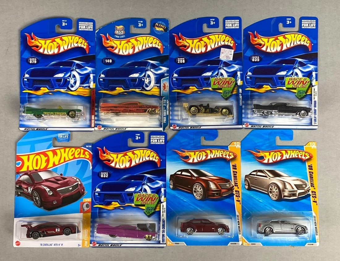 Group of 8 Mattel Cadillac Hot Wheels Die Cat Vehicles: Group of 8 Mattel Cadillac Hot Wheels Die Cat Vehicles.