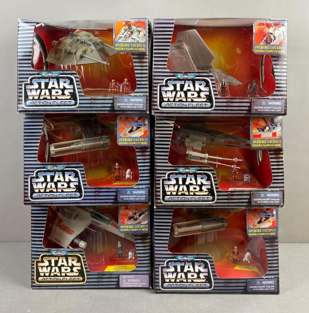 Group of 6 Galoob Micro Machines Star Wars Action Fleet Vehicles (1 of 3)