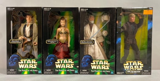 Group of 4 Hasbro Star Wars The Power Of The Force Figures and More