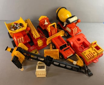 Group of 7 Tonka/Fisher Price Vehicles with Accessories