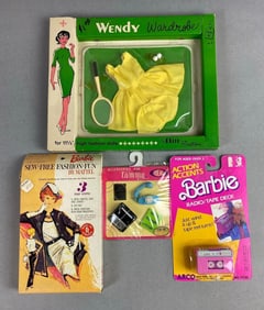 Group of 4 Mattel Barbie outfits and More