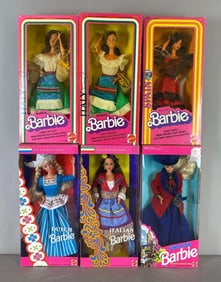 Group of 6 Mattel Barbie World Themed Fashion Dolls