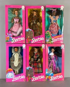 Group of 6 Mattel Barbie World Themed Fashion Dolls