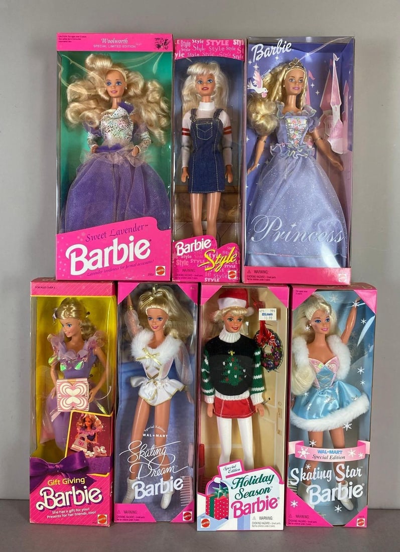 Group of 7 Mattel Barbie Holiday Themed Fashion Dolls and More (1 of 3)