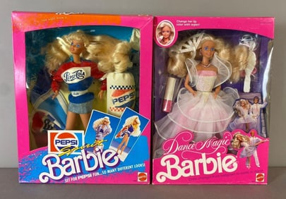 Group of 2 Mattel Barbie Pepsi Themed Fashion Doll and More