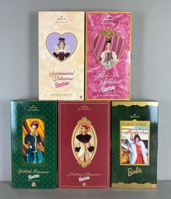 Group of 5 Mattel Barbie Valentines Themed Fashion Dolls and More