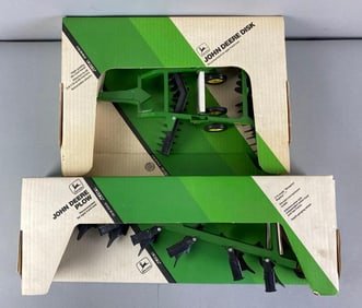 Group of 2 ERTL John Deere Die-Cast Farm Equipment