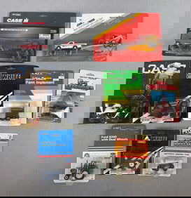 Group of 9 1/64 Scale Farming Equipment Die Cast Vehicles