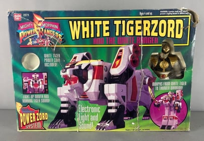 Bandai Mighty Morphin Power Rangers White Tiger Zord and Ranger