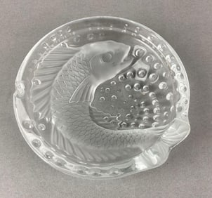 Vintage Lalique Concarneau Frosted Crystal Ashtray