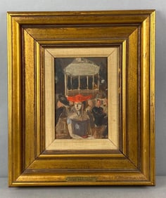 Aldo Pagliacci Etude pour la Femme en Parc Oil on Board Painting