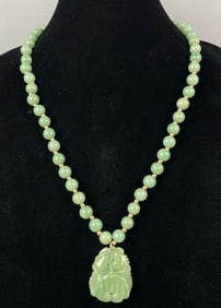 Vintage Jade and 14K Gold Necklace