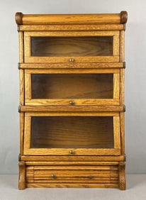 Miniature Stacking Oak Lawyers Cabinet