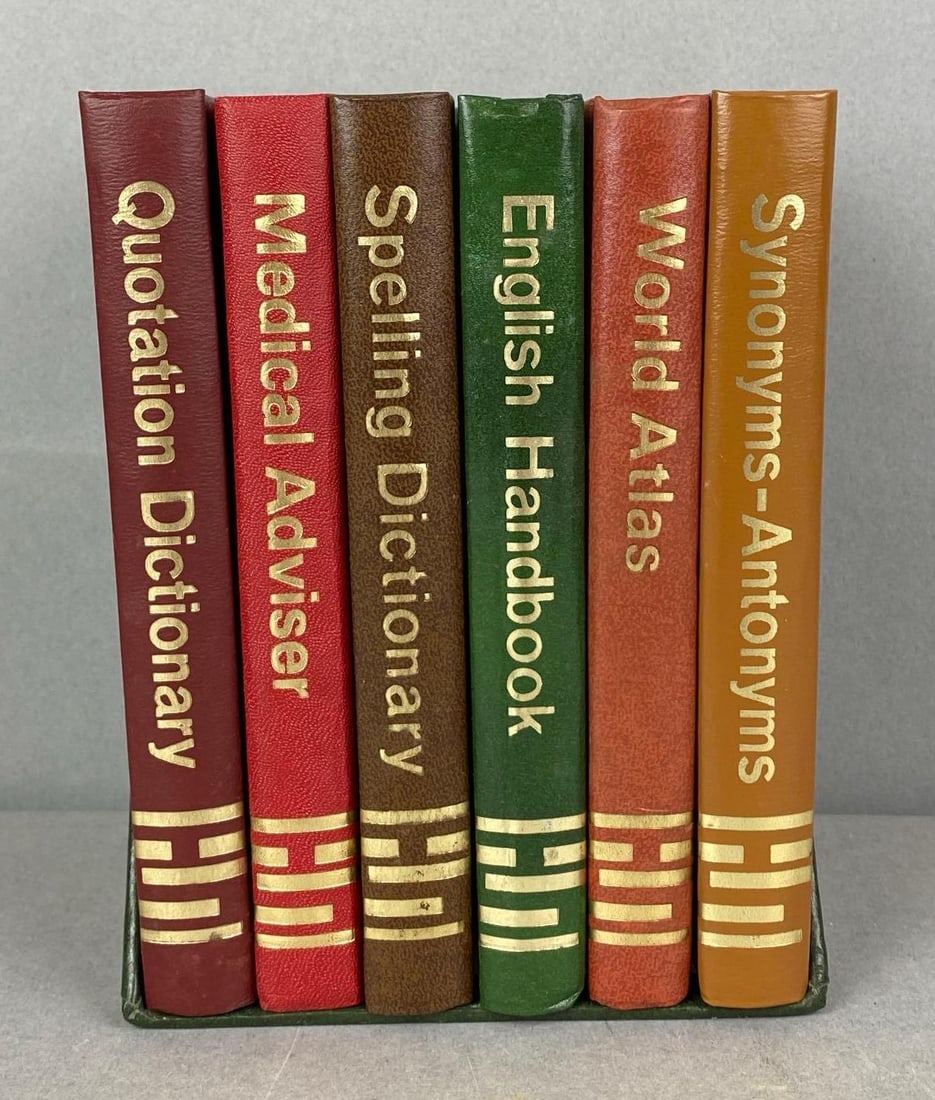 Group of 6 1970 Career Institute Desk Books: Includes Medical Adviser, World Atlas and more.