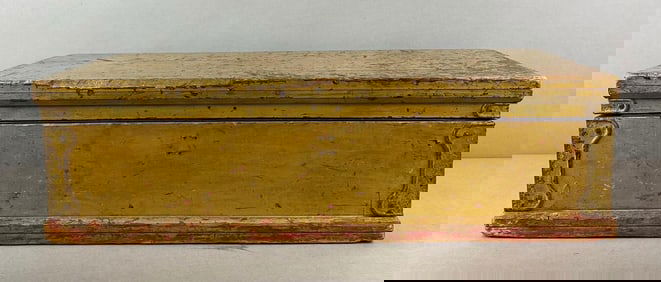 Primitive Painted Wood Storage Box