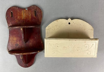 Group of 2 Vintage Wood Shelves