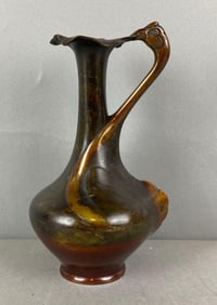 Antique Art Nouveau  Brass Bird Vase