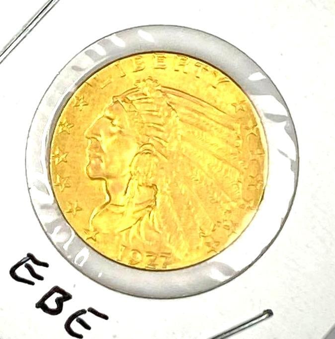 1927 US $2.50 Indian Head Gold Coin: 1927 US $2.50 Indian Head Gold Coin