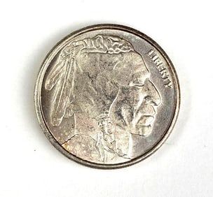 Highland Mint Buffalo Nickel Design 1/4 oz .999 Fine Silver Round