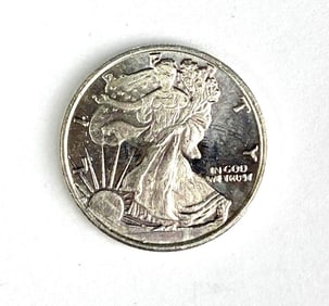 Highland Mint Walking Liberty Design 1/10th oz .999 Fine Silver Round