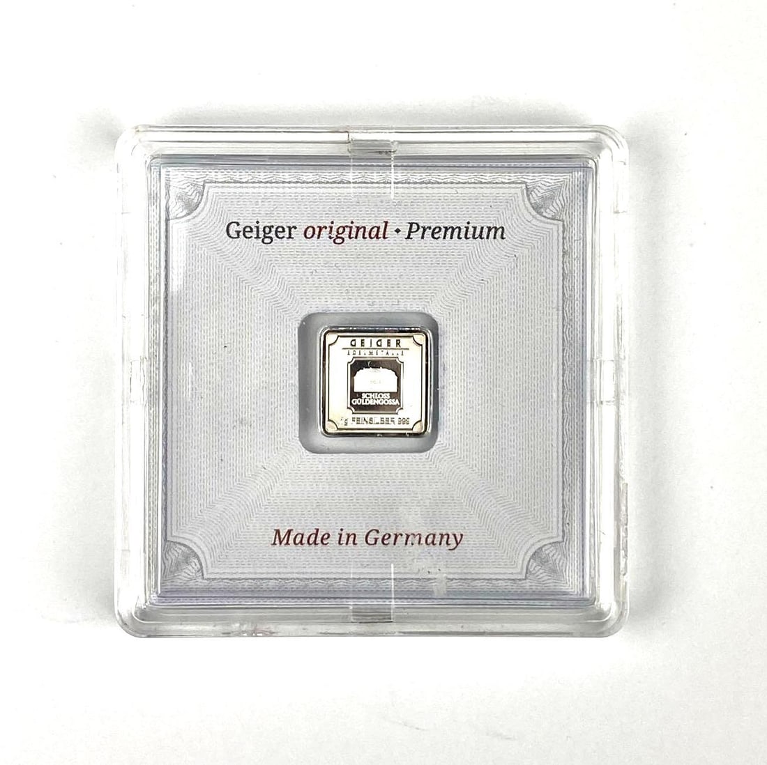 Geiger Edelmetalle Schloss Goldengossa 1 Gram .999 Fine Silver Ingot/ Bar (1 of 2)