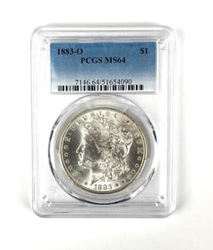 1883 O US $1 Morgan Silver Dollar PCGS Graded MS64