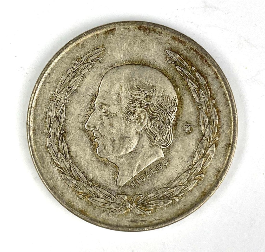 1952 Mexico 5 Pesos Hidalgo 27.8g .720 Silver Coin: 1952 Mexico 5 Pesos Hidalgo 27.8g .720 Silver Coin