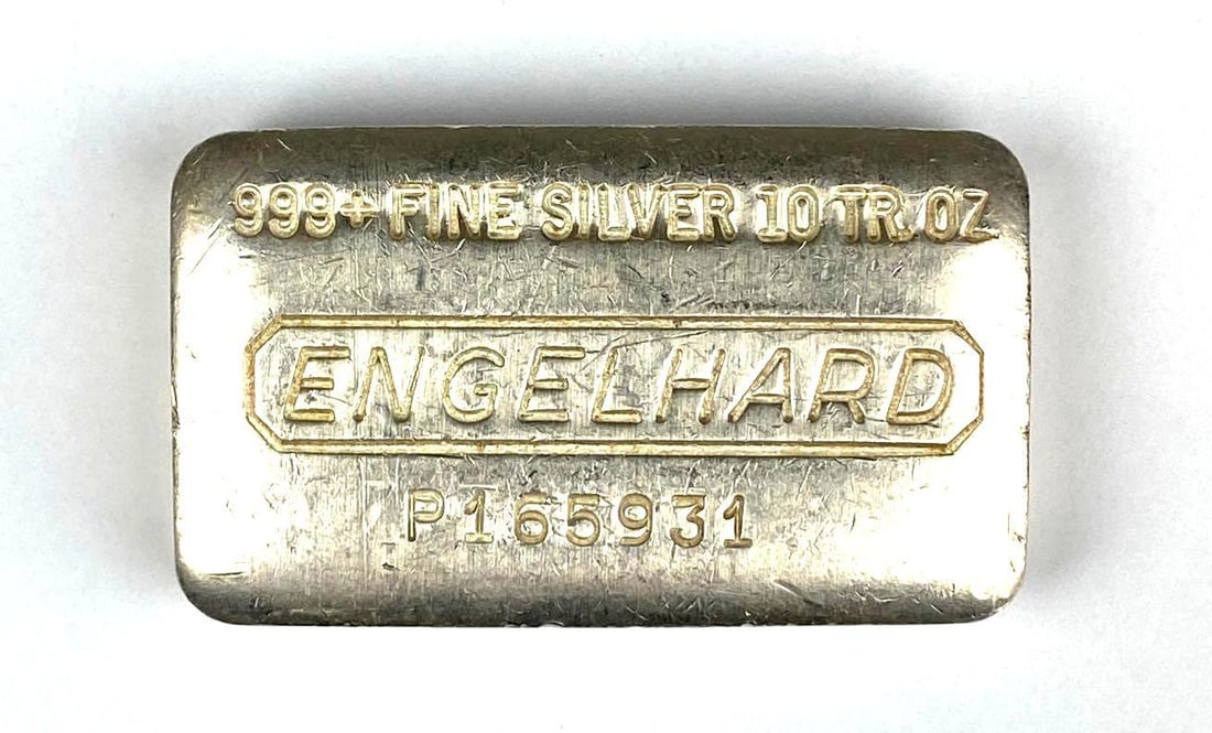 Engelhard 10 oz .999 Fine Silver Ingot/ Bar (1 of 2)