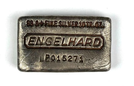 Engelhard 10 oz .999 Fine Silver Ingot/ Bar