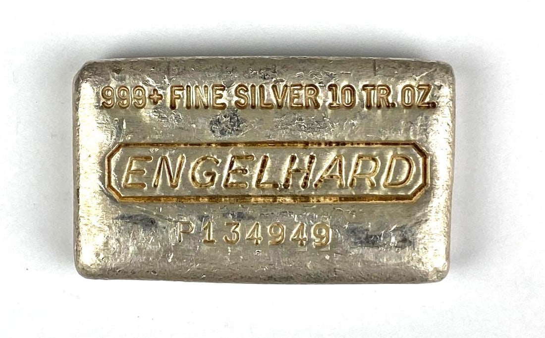 Engelhard 10 oz .999 Fine Silver Ingot/ Bar (1 of 2)