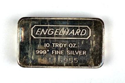 Engelhard 10 oz .999 Fine Silver Ingot/ Bar