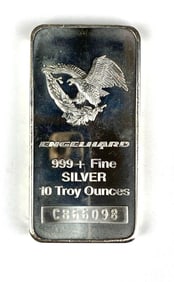 Engelhard Eagle 10 oz .999 Fine Silver Ingot/ Bar