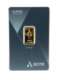 Acre Gold Alpine Collection 5 Grams .999 Gold Ingot/ Bar