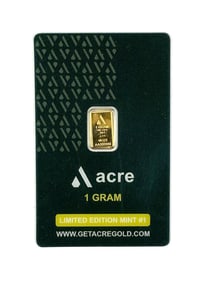Acre Gold 1 Gram .999 Gold Ingot/ Bar